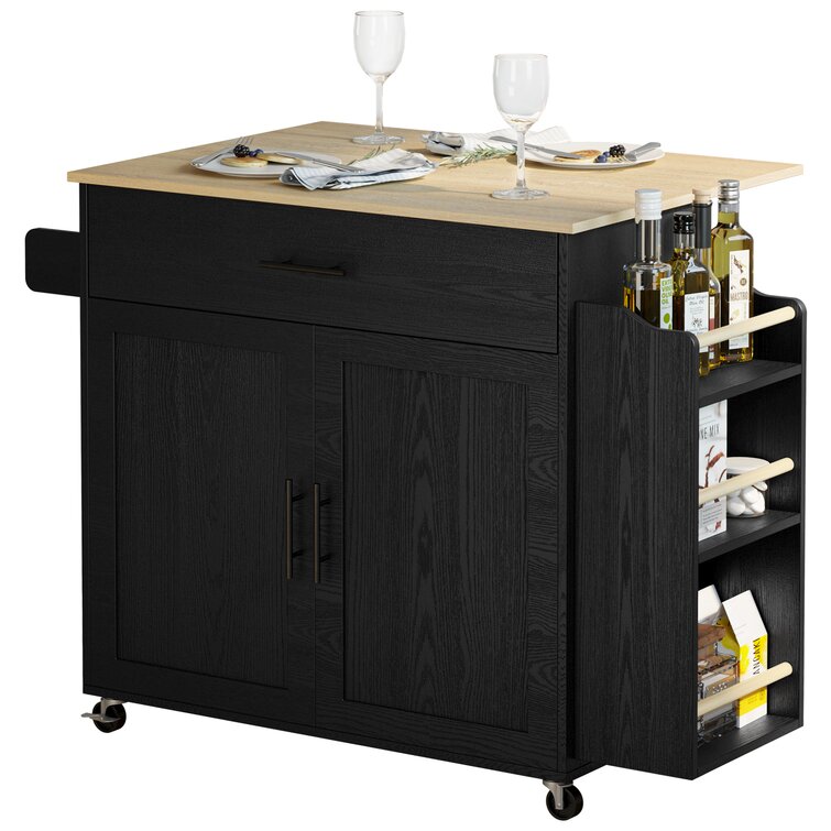 Wayfair kitchen island 2025 with wine rack